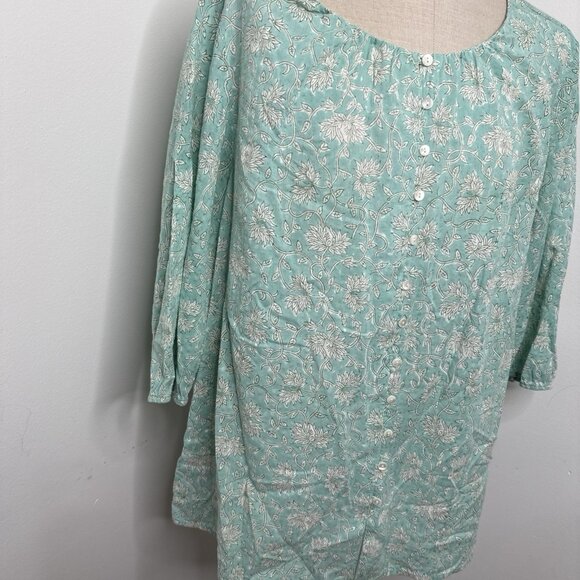 J. Jill Mint Green Floral Tunic - Picture 6 of 9